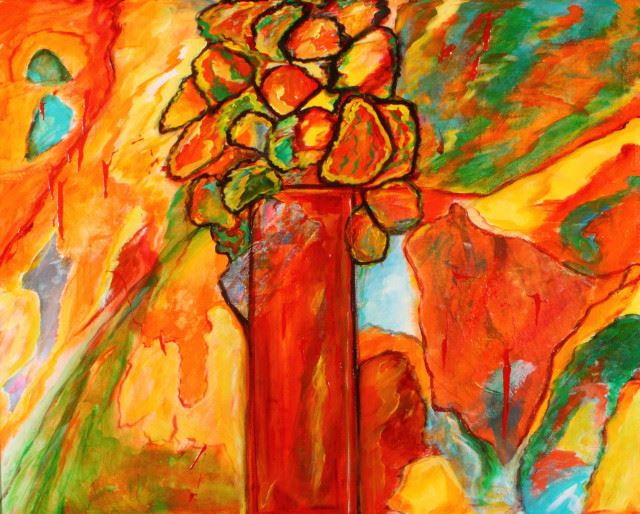 Orange Flowers by Teri Levine