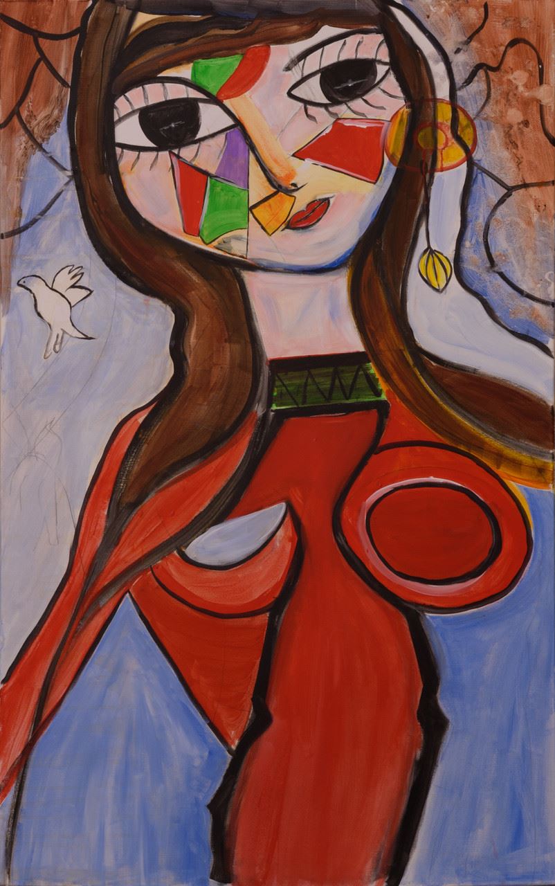 Woman In Red by Teri Levine